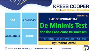 quotHow to Apply 0 Corporate Tax on NonQualifying Income with UAE’s De Minimis Testquot [upl. by Anial]