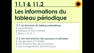 111 amp 112  Lorganisation du tableau périodique [upl. by Suirtimid]