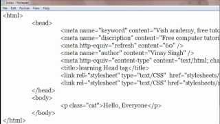 Meta tag  HTML Head Section in Hindi part 45  HTML in Hindi [upl. by Rhee]