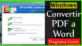 Como Convertir PDF a Word Programa Windows Gratis [upl. by Niltak979]