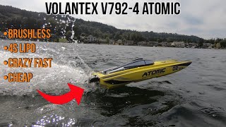 Volantex v7924 Atomic RC Boat  Unboxing Test run Review and Bashing [upl. by Inoliel440]