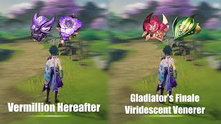 Xiao Vermillion Hereafter Vs Gladiators Finale amp Viridescent Venerer  Genshin Impact [upl. by Angel461]