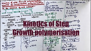 Kinetics of step Growth polymerisation  In the absence of acids  synthetic polymers [upl. by Puto]