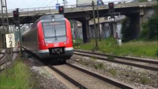 Obertürkheim  SBahn Stuttgart mit ET 423  ET 430  ICE 1  3  DB 101  IC  ÖBB  EC  OBus [upl. by Mallin]