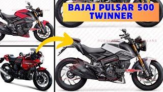 Finally Bajaj Pulsar Twinner 500 🔥 Name Tredmark 😍 Bajaj New 500cc Twinner Cafe Racer [upl. by Rednijar]