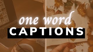 50 ONE WORD CAPTION IDEAS  ONE WORD INSTAGRAM CAPTIONS [upl. by Nylak976]