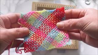 Beginners Tutorial  changing colours  continuous strand weaving on a Pin Loom [upl. by Asetal]