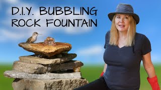 DIY STACKED ROCK WATER FEATURE [upl. by Anneh358]