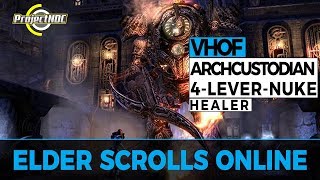 ESO  Halls of Fabrication Archcustodian 4 Lever Nuke Templar Heal Clockwork City [upl. by Eniron]