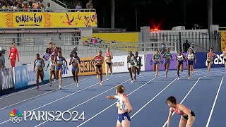 Gabby Thomas Team USA dominate womens 4x100m heat at Day 1 of World Athletics Relays  NBC Sports [upl. by Lenra281]