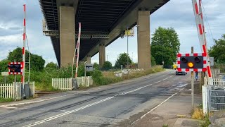 Crossing Under Motorway Bridge at Avonmouth Dock Junction Level Crossing Bristol [upl. by Catt]