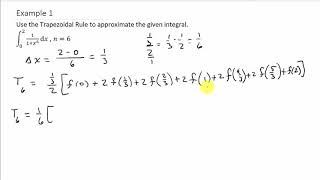 The Trapezoidal Rule For Approximating Integrals Example 1 [upl. by Eiromem352]