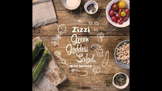 ZizziRecipes  Green Goddess Salad with Salmon [upl. by Amieva]