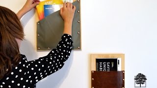 DIY Leather Pocket Wall Organizer [upl. by Jelle]