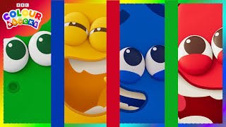 Red Blue Yellow amp Green  FULL EPISODE Compilation  Kids Learn Colours  Colourblocks [upl. by Enoitna114]