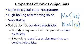 Lecture 55 Properties of Ionic Compounds [upl. by Mercorr]