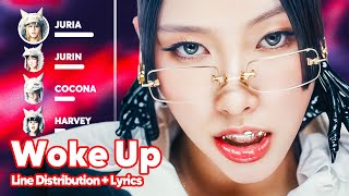 XG  WOKE UP Line Distribution  Lyrics Karaoke PATREON REQUESTED [upl. by Inavoj429]