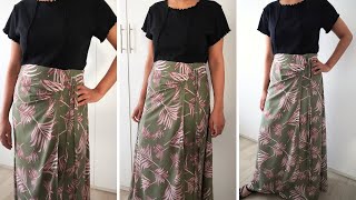 How To Sew A Wrap Skirt With Pleated Detail Full Tutorial [upl. by Issirk37]