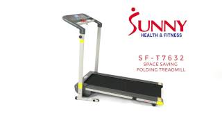 Sunny Health amp Fitness SFT7632 Space Saving Folding Treadmill [upl. by Nivart470]