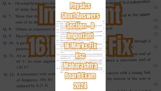 ✅ 12th Physics Paper 2024 🔥 12th Physics Important Questions Board Exam 2024 Maharashtra [upl. by Dorraj]