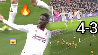 Scenes 🔥 Kobbie Mainoo last minute goal wins Manchester United vs Wolves  unbelievable [upl. by Assenyl]