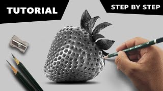 Draw Hyperrealistic Strawberry  Stepbystep Tutorial [upl. by Hussar]