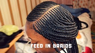 HOW TO SPEED SIDE FEEDIN BRAIDS  BOX BRAIDS [upl. by Nimaynib]