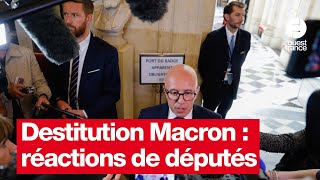 Demande de destitution dEmmanuel Macron  réactions de députés [upl. by Aronel77]