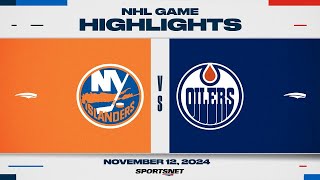 NHL Highlights  Islanders vs Oilers  November 12 2024 [upl. by Larrabee992]