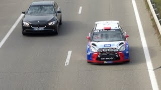 DS3 RRC Robert Kubica on the highway  DS3 WRC Kostka  Autoroute France 2013 [upl. by Scrivings]