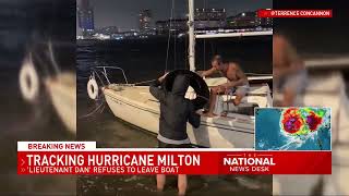 Tampas TikTok viral Lieutenant Dan refuses to leave boat find shelter from Hurricane Milton [upl. by Faria474]