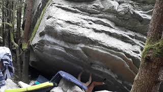 Sharmas Link v10 Squamish Bouldering [upl. by Ahsyekat515]