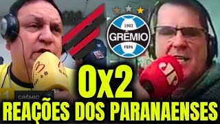 REAÇÕES DOS NARRADORES PARANAENSES na DERROTA DO ATHLETICO para O GRÊMIO ATHLETICO PR 0X2 GRÊMIO [upl. by Lorrin916]