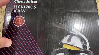 Eurolux ELCJ1700 Electric Citrus Juicer Squeezer Stainless Steel 160 Watts of Power Review [upl. by Soilissav]