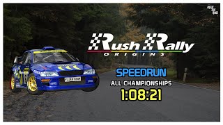 Rush Rally Origins Speedrun  All Championships  IGT  10821 [upl. by Aipotu]