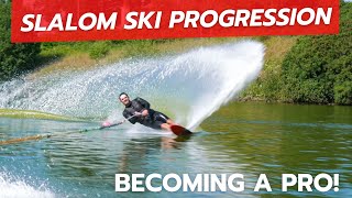 Learning to Slalom Ski Like the Professionals  Progress [upl. by Melinda543]