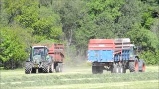 Ensilage dHerbe 2012  Triplé de Fendt amp Claas Jaguar 870 Profistar [upl. by Derr450]