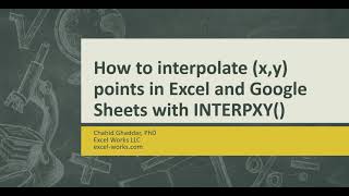 How to interpolate xy data points in Excel and Google Sheets with INTERPXY [upl. by Ylimme]