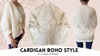 Comment faire une veste au crochet Boho style carré Granny  FACILE et RAPIDE  Tuto Toutes tailles [upl. by Keon960]