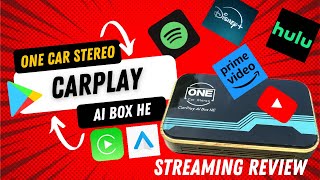 One Car Stereo CarPlay Ai Box HEstreaming NetflixYoutubeDisney Prime Video Android AutoApple [upl. by Steddman723]