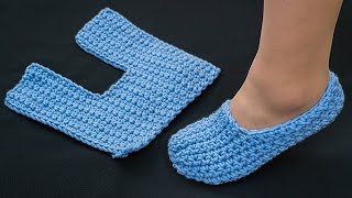 Simple crochet slippers worked one swatch for beginners [upl. by Kiki]