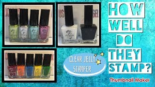 Clear Jelly Stamper  5 FREE Stamping Polishes  How Well Do They Stamp [upl. by Aniretac]