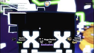 I Hatched The Huge Hacked Cat In Roblox Pet SImulator X [upl. by Kapeed]