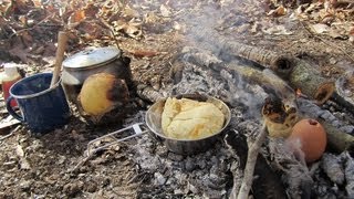 Campfire Cooking  A Typical Morning Meal [upl. by Yahsal476]