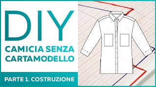 DIY Camicia oversize in jeans Costruzione cartamodello Parte 1 [upl. by Gaughan455]