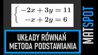 Układy równań  metoda podstawiania [upl. by Arahsat720]