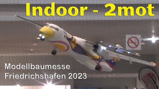 Modellbaumesse Friedrichshafen  Indoor Flugvorführung  Daniel Hör  2mot Verkehrsflugzeug [upl. by Naraj220]