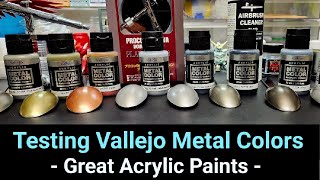 Testing Vallejo Metal Colors  Great Acrylic Metal Paints [upl. by Inattirb]