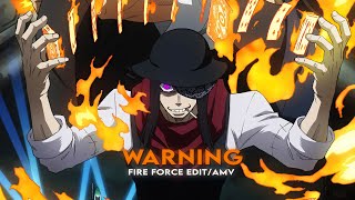 Fire Force  Joker 4K EditAMV  Warning ⚠️ Quick [upl. by Corty]