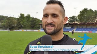 Sven Burkhardt  SGV Freiberg Fußball  zum Spiel vs FSV 08 Bissingen FuPatvInterview 692020 [upl. by Acinat]